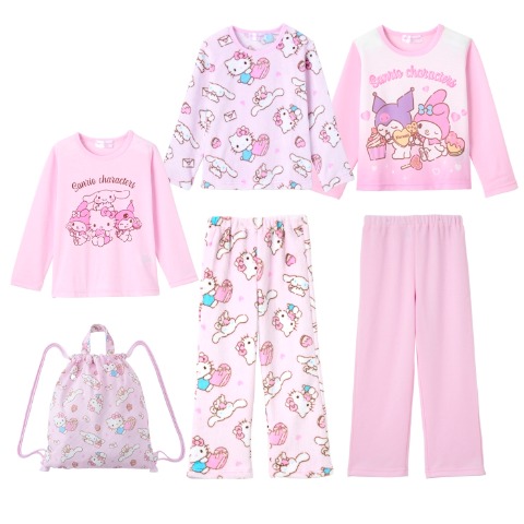 ガールズ　サンリオキャラクターズ　パジャマハッピーバッグ3点セット（110・120cm）
