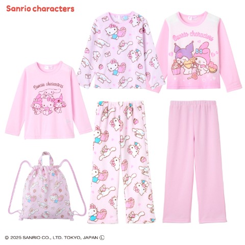 ガールズ　サンリオキャラクターズ　パジャマハッピーバッグ3点セット（110・120cm）