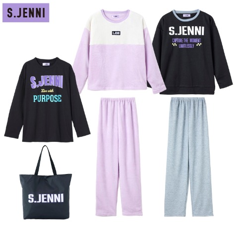 ガールズ　S.JENNI　パジャマハッピーバッグ3点セット（140・150・160cm）