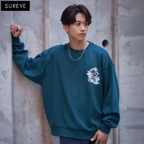 メンズ　アクセサリー付プルオーバー（SUREVE BLACK）