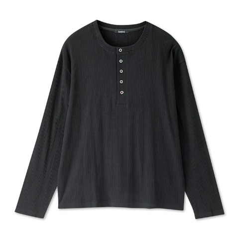 メンズ　ヘンリーネックロングTシャツ（SUREVE）
