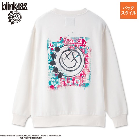 メンズ　裏起毛プルオーバー（blink-182） ホワイト 211