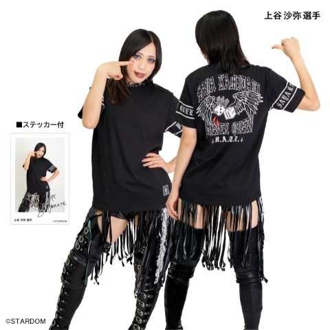 メンズ　上谷沙弥選手モデル半袖プリントTシャツ（スターダム）