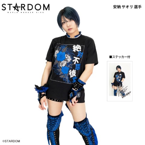 メンズ　安納サオリ選手モデル半袖プリントTシャツ（スターダム）
