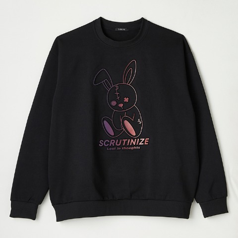 メンズ【M～LL】　裏起毛ウサギレインボーエンボストレーナー（SUREVE）