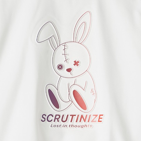 メンズ【M～LL】　裏起毛ウサギレインボーエンボストレーナー（SUREVE）