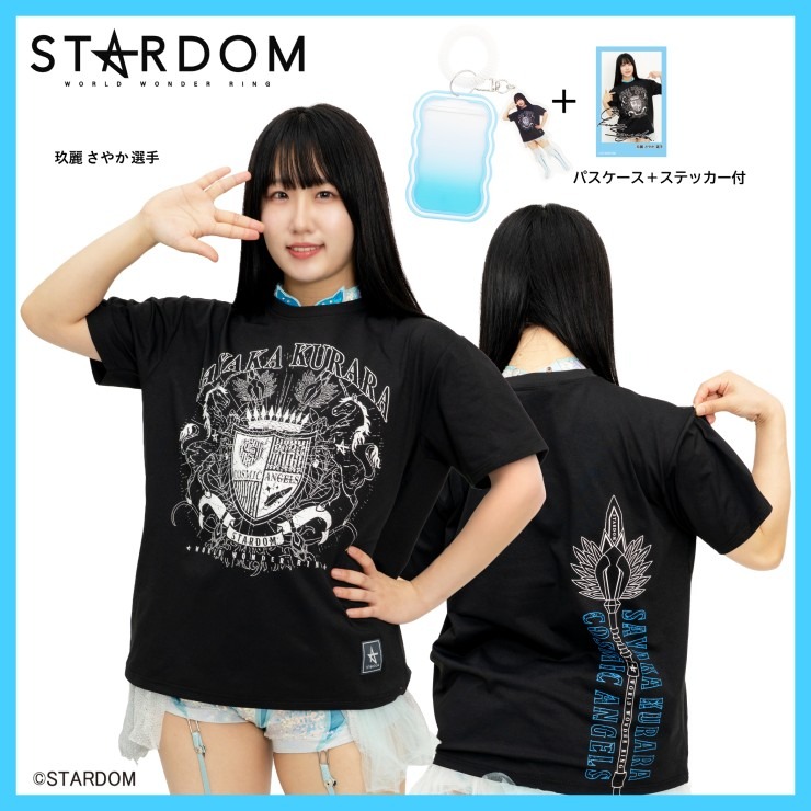 メンズ 玖麗さやか選手モデルパスケース+ステッカー付綿タッチプリント