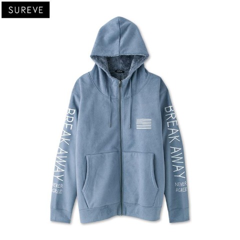 メンズ　刺しゅう使いジップパーカ（SUREVE）