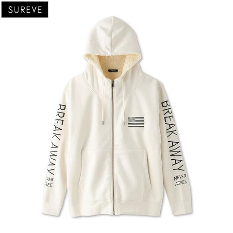 メンズ　刺しゅう使いジップパーカ（SUREVE）