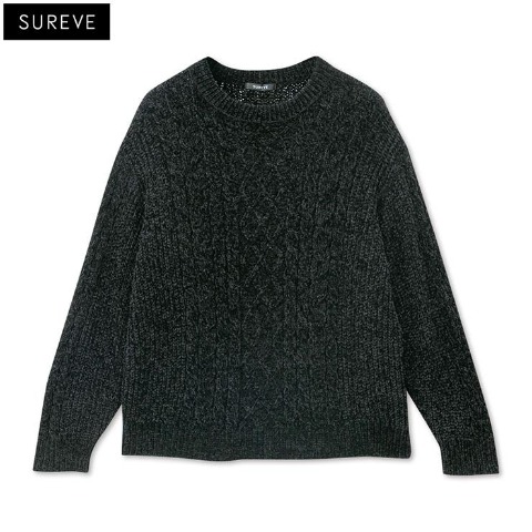 メンズ　モールニットプルオーバー（SUREVE） ブラック 213