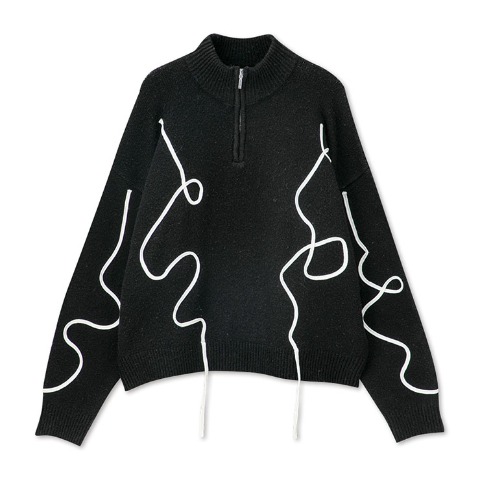 メンズ　ニットプルオーバー (SUREVE BLACK）