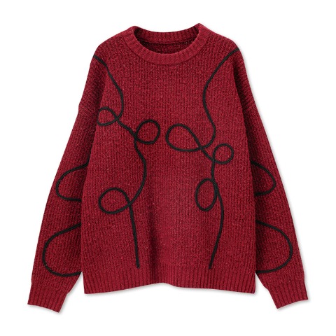 メンズ ニットプルオーバー (SUREVE BLACK）