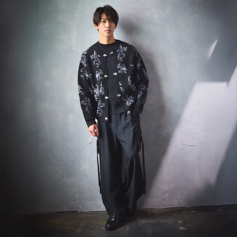 メンズ　ニットプルオーバー (SUREVE BLACK）