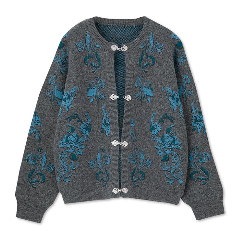 メンズ【S～L】　ニットカーディガン (SUREVE BLACK）