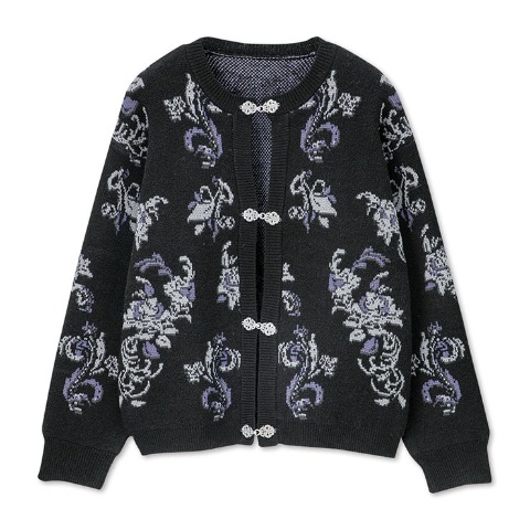 メンズ【S～L】　ニットカーディガン (SUREVE BLACK）