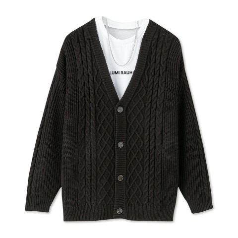 メンズ　ニットカーディガン+アクセサリー付Tシャツセット（SUREVE）