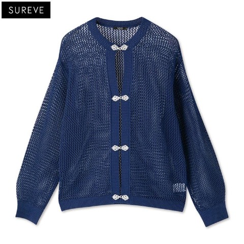 メンズ　ニットカーディガン（SUREVE BLACK）