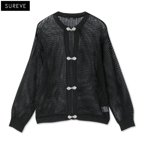 メンズ　ニットカーディガン（SUREVE BLACK）