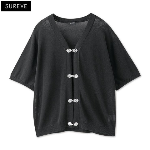 メンズ　ニットカーディガン（SUREVE BLACK）