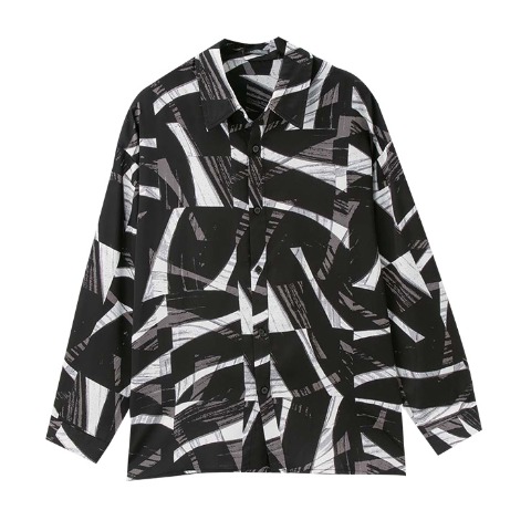 メンズ　総柄シャツ（SUREVE BLACK）