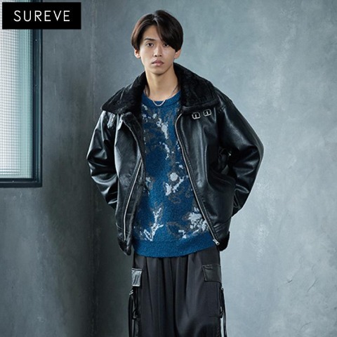 メンズ　B-3フライトジャケット（SUREVE BLACK）