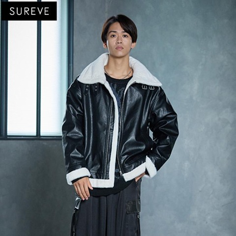 メンズ　B-3フライトジャケット（SUREVE BLACK）