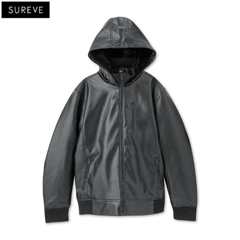 メンズ【M～LL】　フード中綿ブルゾン（SUREVE）