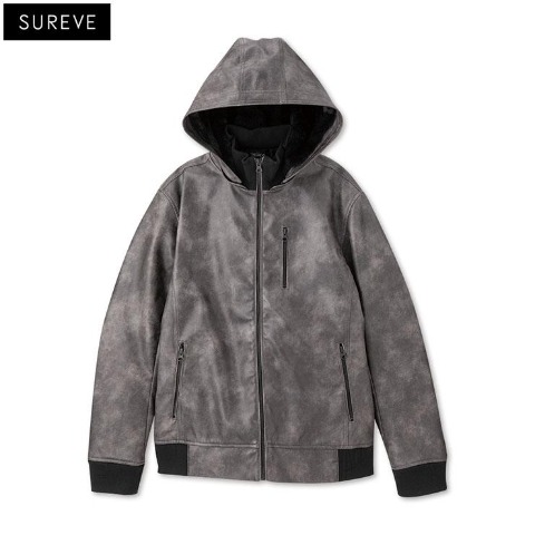 メンズ【M～LL】　フード中綿ブルゾン（SUREVE）