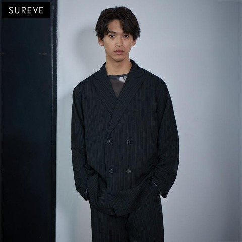 メンズ　ダブルジャケット（SUREVE BLACK）