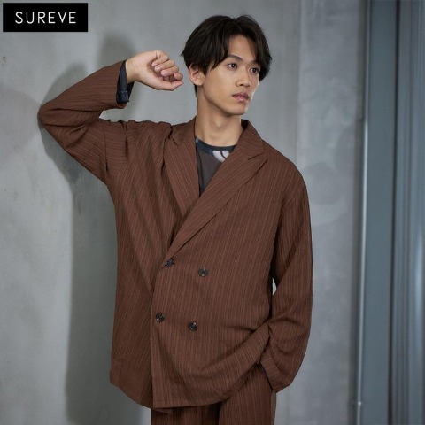 メンズ　ダブルジャケット（SUREVE BLACK）