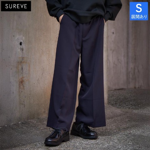 メンズ【S～L】　タックバギーパンツ（SUREVE BLACK）