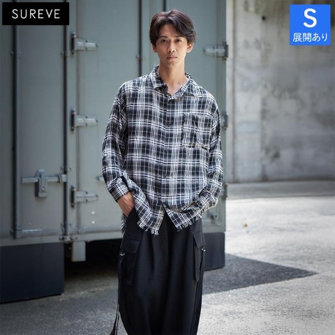 メンズ【S～L】　ワイドカーゴパンツ（SUREVE BLACK）