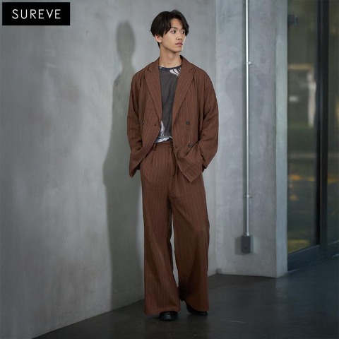 メンズ　ワイドフレアパンツ（SUREVE BLACK）