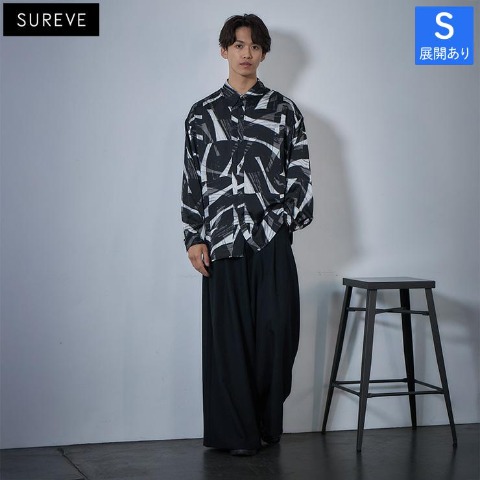 メンズ【S～L】　タックバギーパンツ（SUREVE BLACK）
