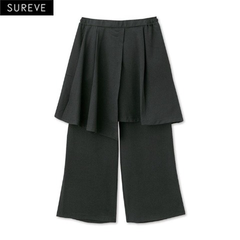 メンズ　スカート付ワイドパンツ（SUREVE BLACK）