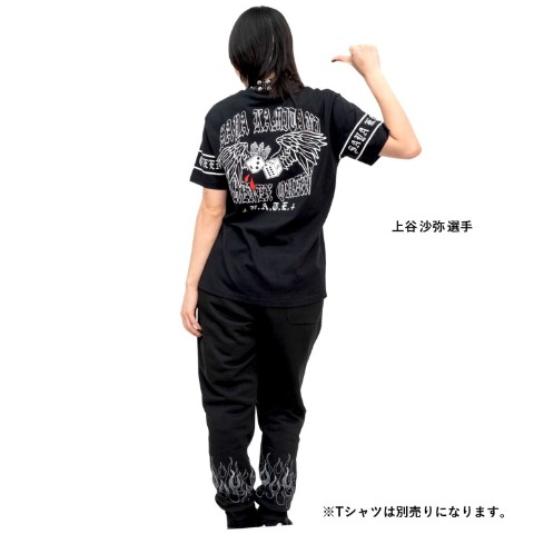 メンズ　上谷沙弥選手モデルタオル付裏起毛スウェットジョガーパンツ（スターダム）