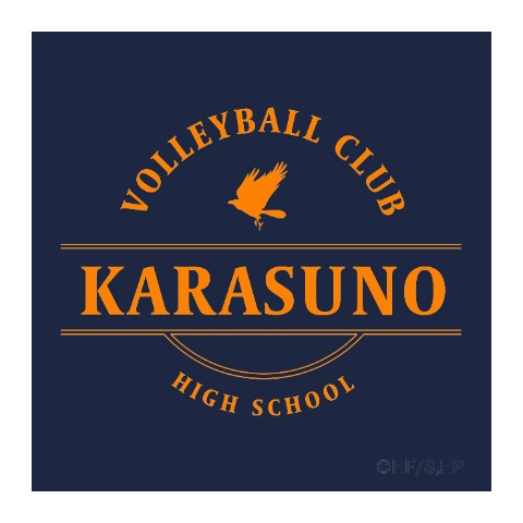 メンズ　ステッカー付Tシャツ（烏野高校）