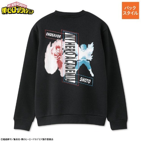 メンズ　裏起毛プルオーバー 轟焦凍／エンデヴァー（TVアニメ『僕のヒーローアカデミア』）