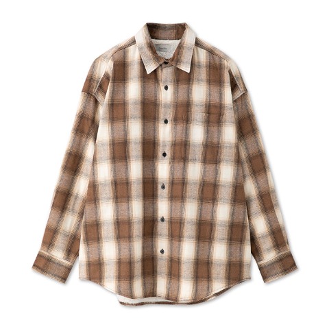 メンズ　裏ボアチェック柄シャツ（Denifits）
