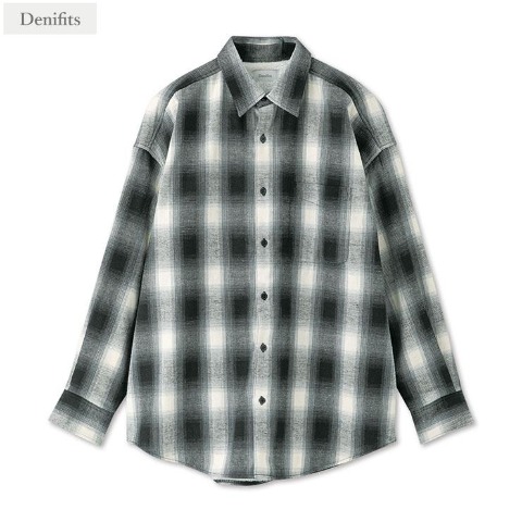 メンズ　裏ボアチェック柄シャツ（Denifits）