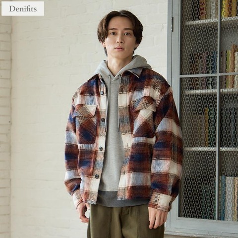 メンズ　チェック柄ジャケット（Denifits）