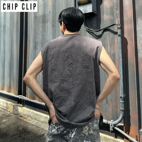 メンズ　スリーブレスTシャツ（CHIP CLIP×KsG）