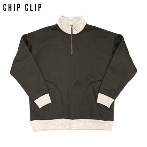 メンズ　裏起毛ハーフジッププルオーバー（CHIP CLIP）