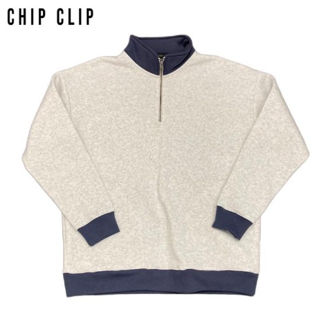 メンズ　裏起毛ハーフジッププルオーバー（CHIP CLIP）