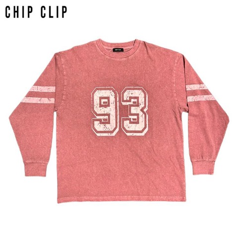 メンズ　ピグメントフットボールTシャツ（CHIP CLIP）