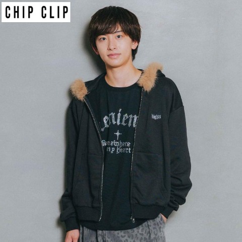 メンズ　ラインストーン使いTシャツ（CHIP CLIP）