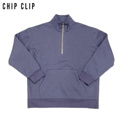 メンズ【M～LL】　裏起毛ハーフジッププルオーバー（CHIP CLIP）