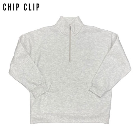 メンズ【M～LL】　裏起毛ハーフジッププルオーバー（CHIP CLIP）