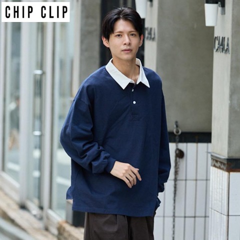 メンズ　襟付プルオーバー（CHIP CLIP）