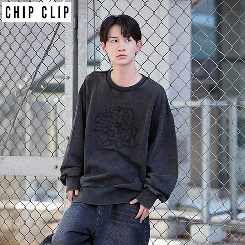 メンズ　ケミカル加工プルオーバー（CHIP CLIP）
